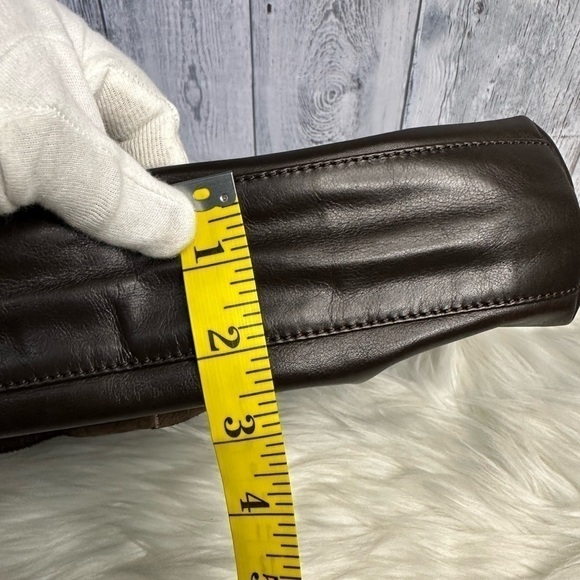 FENDI fur and soft leather clutch bag in coffee brown - Picture 15 of 16